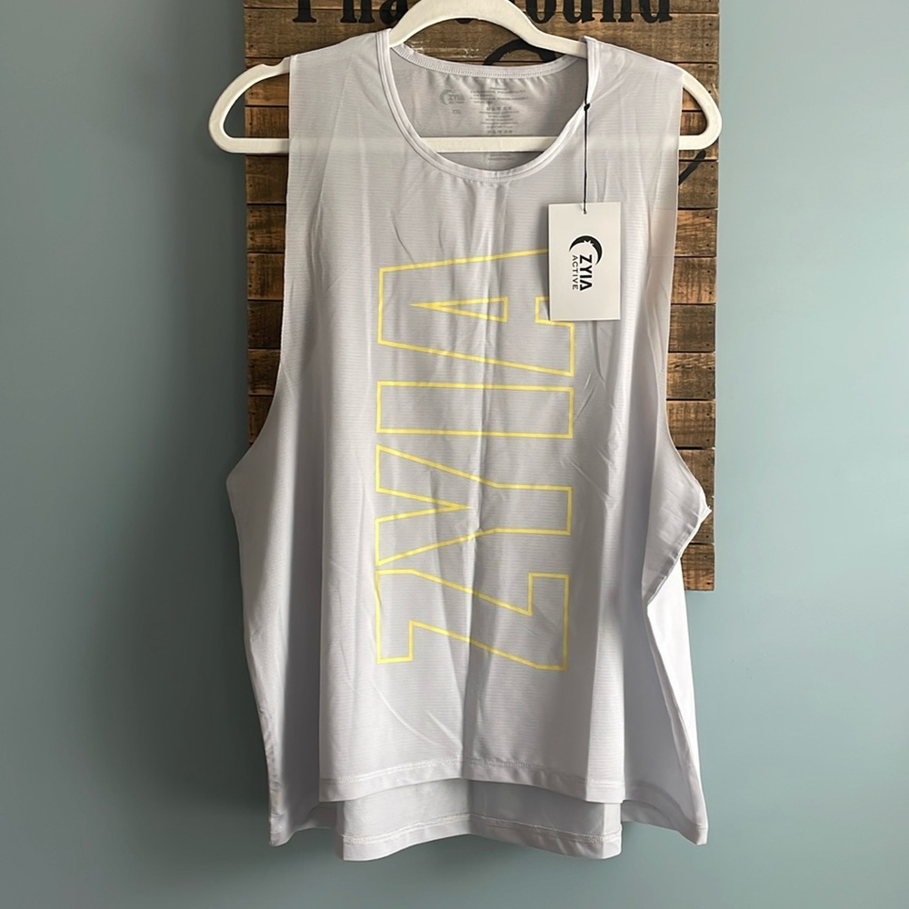 ZYIA Active Light Gray Athlete Tank 🌙 size XXL 🌙 NEW 🆕 NWT